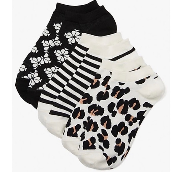 kate spade Accessories - Kate Spade 3 pair No Show Socks - Animal Print, Stripes & Spade Flowers